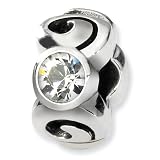 Sterling Silver Reflections April Swavorski Crystal Birthstone Bead