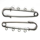 Epingles broche breloques 65mm, Anthracite, Lot de 10
