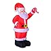 HOMCOM Santa with Candy Cane Indoor/Outdoor LED Inflatable Holiday Christmas Yard Decoration, 8', Multicolor