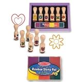 Happy Handles Deluxe Stamp Set and Large Rainbow Stamp Pad by Melissa and Doug