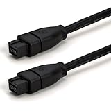 3ft 9 pin Male to 9 pin Male Black Firewire 800/800 Cable for IEEE 1394 devices