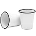 Crow Canyon Home Enamelware Tumbler, 10 ounce, Vintage White/Black (Single)