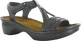 Naot Women's Nara Sandals,Black Raven/Black Patent Leather,38 M EU