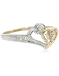 14k Two-Tone Diamond Heart Ring (1/10 cttw, H-I Color, I2-I3 Clarity)