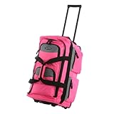 Olympia Luggage Sports Plus 29 Inch 8 Pocket Rolling Duffel Bag, Hot Pink, One Size
