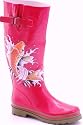 EyeCatchShoes - Wellington Fushia Fish Design Wellies