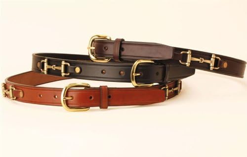 Tory Leather 1 ' Snaffle Bit Leather Belt, Brass Buckle
