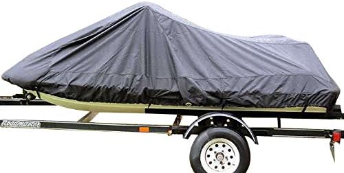 CoverWaves Jet Ski Cover: Up to 124" Black Elite - Trailerable - Fits Yamaha, Sea-Doo, Kawasaki, Honda Personal Watercraft