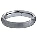 Tungsten Wedding Band Ring 4mm for Men Women Comfort Fit Domed Round Brushed Lifetime Guarantee
