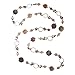 Search : Exquisite Black Stone Brown Silvertone Beaded Long 34" Necklace Fashion Jewelry