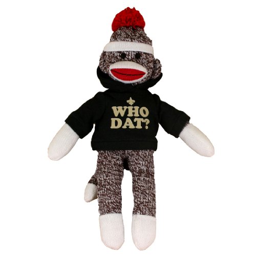 New Orleans Saints Who Dat? Sock Monkey with Removable Hoodie