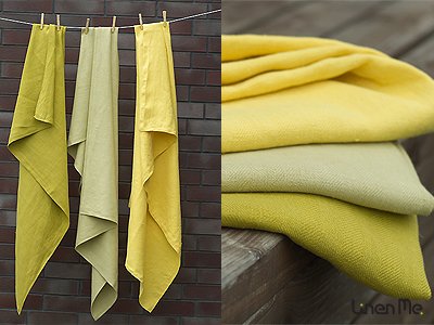 Celery Linen Bath Towels Set Lara