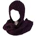 Winter Chunky Knit Hooded Scarf Pullover Headscarf Neckwarmer Hoodie Hat Purple
