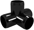 FORMUFIT  4-Way Tee PVC Fitting, Furniture Grade, 1" Size, Black