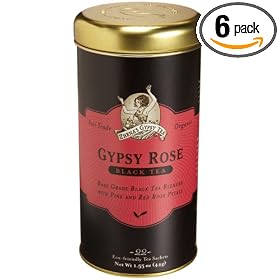 Zhena's Gypsy Tea, Gypsy Rose, 22-Count Tea Sachets (Pack of 6)