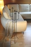 Boden-Kerzenst�nder 6-flammig aus Metall schwarz H 108 cm