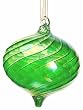 4.5" Princess Garden Iridescent Green Onion Shaped Glass Christmas Ornament