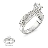 0.72 CT TW ROUND DIAMOND ENGAGEMENT STYLE RING SETTING MADE IN 14K WHITE GOLD