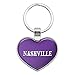 Graphics and More Metal Keychain Key Chain Ring Purple I Love Heart Places N-P - Nashville
