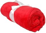 Plush Fleece Blankets - By Threadart - Red