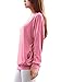 Allegra K Ladies V Neck Long Batwing Sleeve Side Pockets Loose Hoodie Blouse