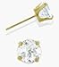 Genuine 4mm Round White Topaz 14 Karat Yellow Gold Stud Earrings