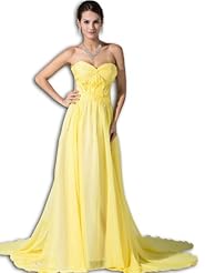 Chiffon Draped Fitted Evening Dress/Prom Dress  with a Court Train 