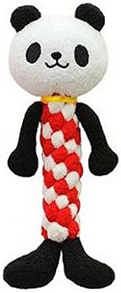 InsanePets 6" Squeaky Dog Chew Rope Toys - Cute, Adorable, Fun Toy for Puppies Dog and Pets, 8 Variations Teddy Panda Dog Pig Rabbit Frog Penguin Cat (Panda)