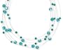 Cleversilver's 16 Inch With 2 Inch Extension Aqua Glass And Turquoise 6 Strand Necklace