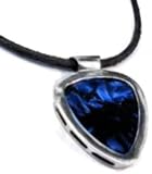 Pickbay Chrome Guitar Pick Holder and Genuine Guitar Pick Pendant Necklace