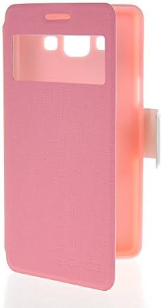 EVERGREENBUYING View Window Leather Side Flip Stand Pouch Soft Back Shell Case Cover For Samsung Galaxy A5 Pink