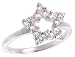 Highest Quality Sterling Silver 1/2" (13mm) wide Ladies' Star Cut Out Ring, w/ Brilliant Cut CZ Stones, size 6