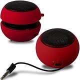 CNL RED ROUND TWIST OUT BASS BOOSTER PORTABLE SPEAKER FOR THE SONY PS VITA PLAYSTATION CONSOLE