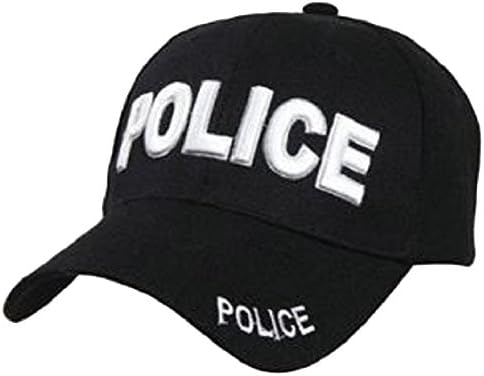 POLICE - Law Enforcement - Baseball Cap / Hat Adjustable BLACK with 3D Embroidery