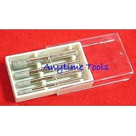 4 pc DIAMOND DRILL BIT SET for GLASS ROCK STONE TILE SMALL SIZE 1/8" - 1/4"