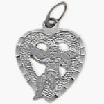 413ctYFG xL 10 Karat White Gold Guardian Angel Heart Charm Pendant with 18 chain