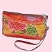 Genuine Leather Wristlet Change Purse, Colorful Flowers Embossed, Joyful Design -3
