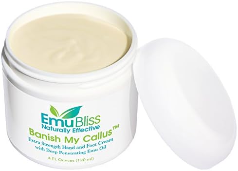 Banish My Callus Cracked Heels Treatment Cream for Hard Foot Callus & Rough Dry Skin on Feet Hands Elbows Knees. Helps Heal Splits. Made with 15% Emu Oil for Extra Softening Power.