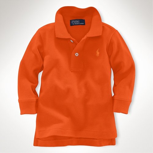 (ラルフローレン) RALPH LAUREN ベーシック長袖ポロシャツ(オレンジ)