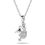 10k Choice of White or Yellow Gold Diamond Guardian Angel Pendant (1/10 cttw, I-J Color, I2-I3 Clarity)