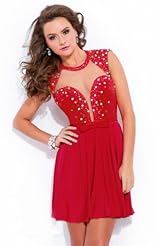 Chiffon/Taffeta/Tulle Corset   Waistline High-Neck Beaded Applique Crystal Crystals Backless Lace Prom Dress 