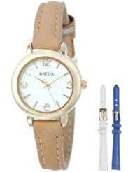 Breda Womens 1633-setA Julia Mini Case Slim faux leather Watch Set