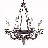 Mystic Rhythm Collection Chandelier In Cracked Bronze With Silver Finish - 8 Bulbs