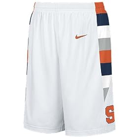 Syracuse Orangemen White NCAA Screen Printed Replica Basketball Shorts By Nike Team Sports