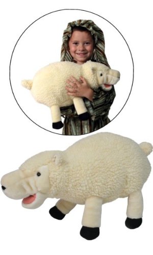 Nativity Sheep Stuffed Toy Plush Hand Puppet Christmas Holiday Pageant Scene Play Decor