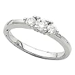 14K White Gold Diamond Three-Stone Engagement Ring - 0.33 Ct.