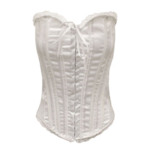 Chaos Theory New Women's Lace Up Bridal Wedding Underwear Basque Top Corset Lingerie White 8