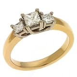14k Two-Tone 3 Stone 0.75 Ct Diamond Ring - Size 7.0