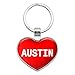 Graphics and More Metal Keychain Key Chain Ring I Love Heart Names Male A Aran - Austin