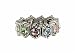 Ring - R29 - Swarovski (tm) Crystal Stretch - Size Lg ~ Mixed Pastel